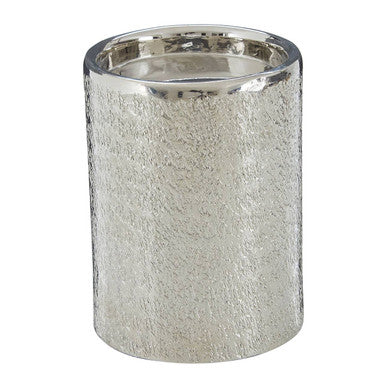 Orsina Safia Small Silver Aluminium Candle Holder – Hammered Metal