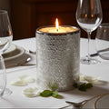 Orsina Safia Small Silver Aluminium Candle Holder – Hammered Metal