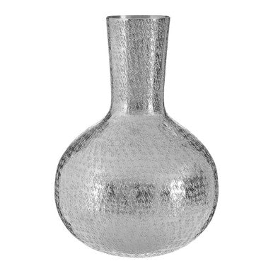 Orsina Safia Silver Bottle Vase – Hammered Aluminium Decor