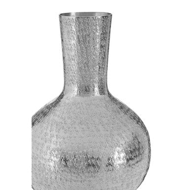 Orsina Safia Silver Bottle Vase – Hammered Aluminium Decor