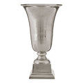 Orsina Silver Fluted Aluminium Vase – Small Textured Nickel Finish