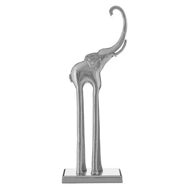 Orsina Silver Elephant Ornament – Large Boho Aluminium Sculpture