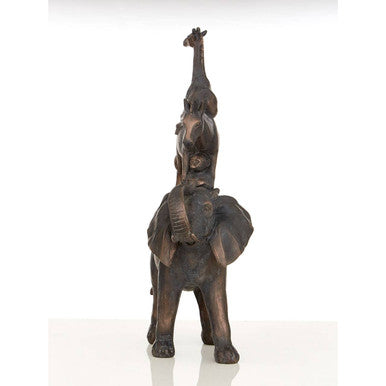 Orsina Boho Stacking Animals Sculpture | Bronze-Gold Trio Ornament