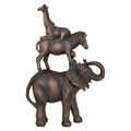 Orsina Boho Stacking Animals Sculpture | Bronze-Gold Trio Ornament