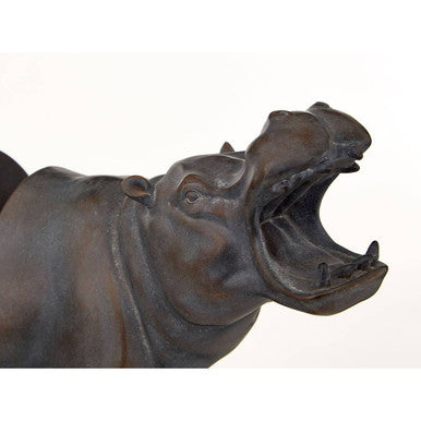 Orsina Hippo Bookends | Set of 2 Bronze Boho Decorative Sculptures