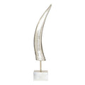 Orsina Boho Silver Horn Ornament – Abstract Sculpture on Acrylic Base