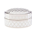Orsina Renne Small Ceramic Box – White and Silver Jewelry Organizer