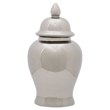 Orsina Kensington Townhouse Large Silver Ceramic Jar with Domed Lid