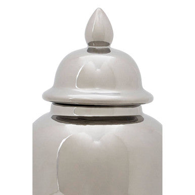 Orsina Kensington Townhouse Large Silver Ceramic Jar with Domed Lid
