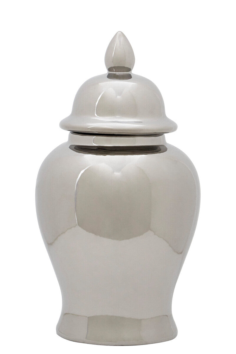 Orsina Kensington Townhouse Small Silver Ceramic Decorative Jar