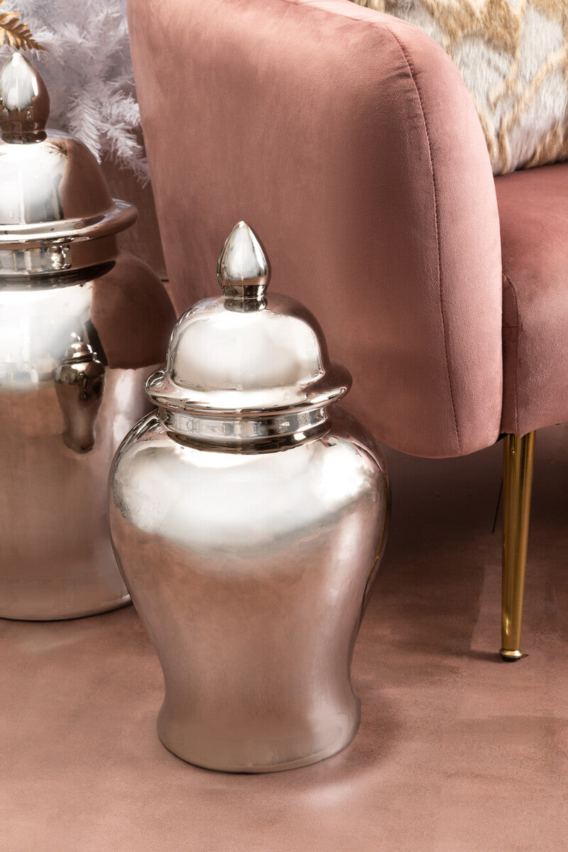 Orsina Kensington Townhouse Small Silver Ceramic Decorative Jar