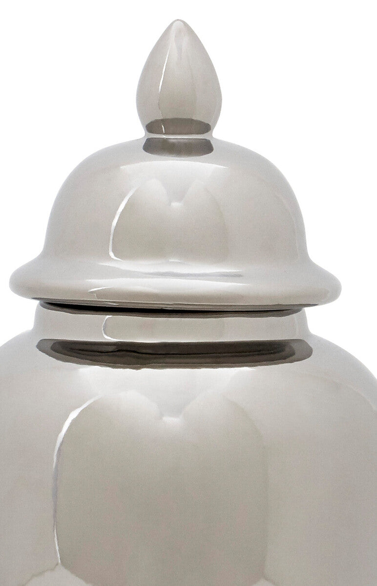 Orsina Kensington Townhouse Small Silver Ceramic Decorative Jar