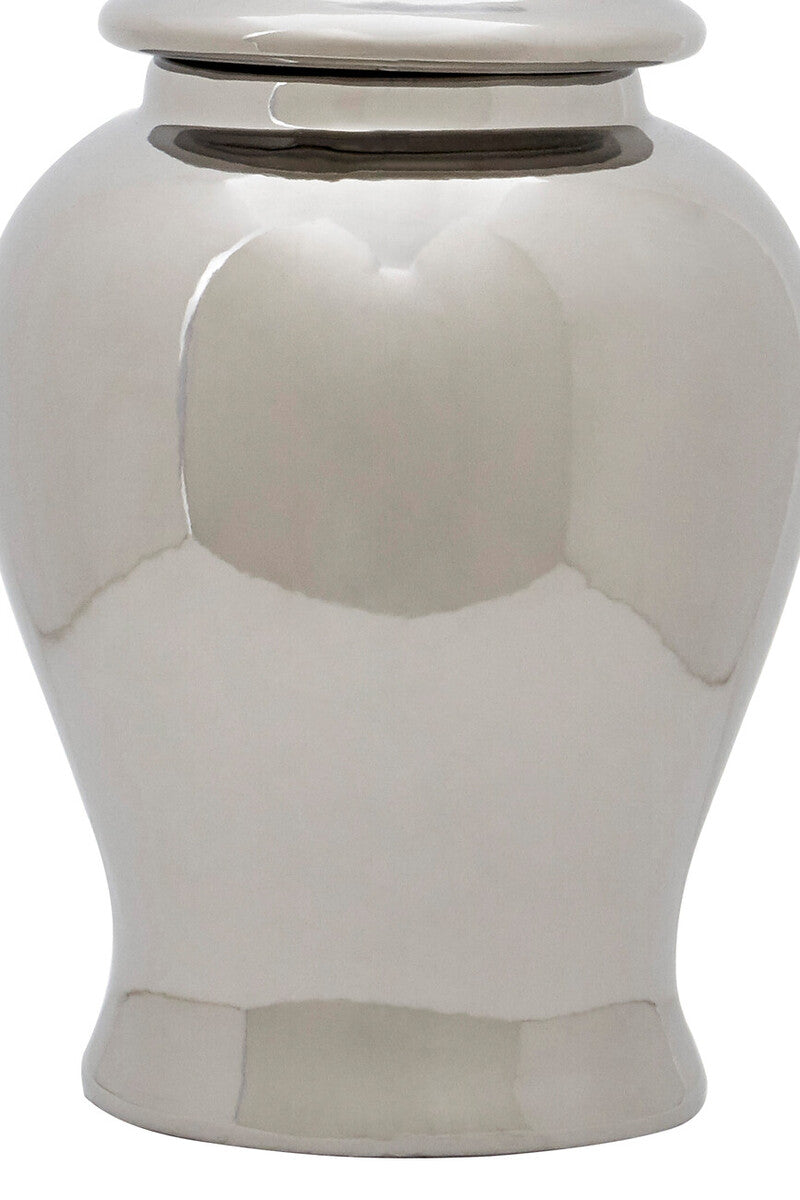 Orsina Kensington Townhouse Small Silver Ceramic Decorative Jar