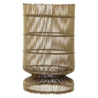 Orsina Martina Small Gold Wire Candle Holder | Textured Iron Cylinder