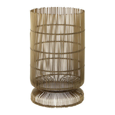 Orsina Martina Large Gold Wire Candle Holder – Iron Cylindrical Lantern