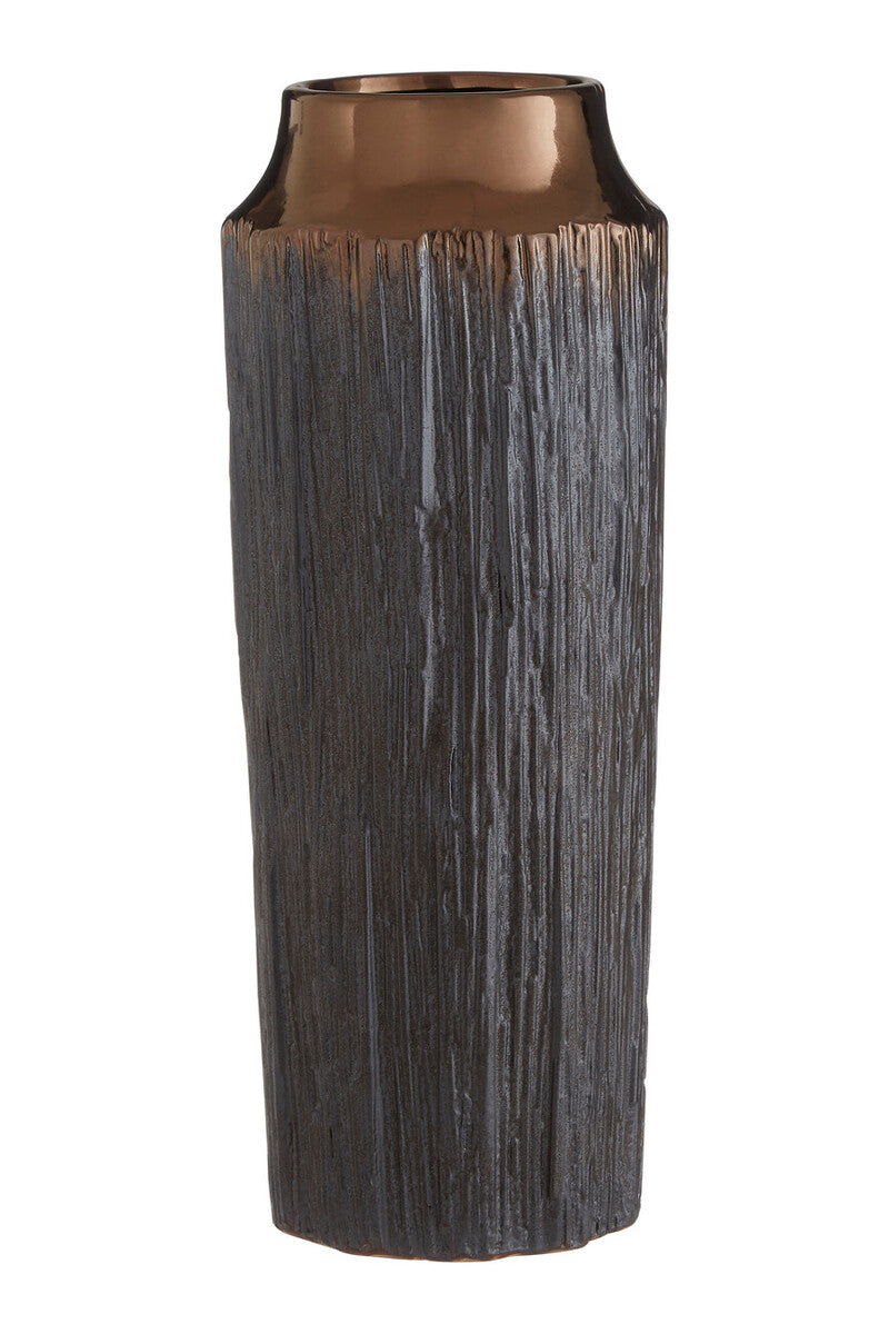 Orsina Mica Large Ceramic Vase – Metallic Textured Artisanal Decor