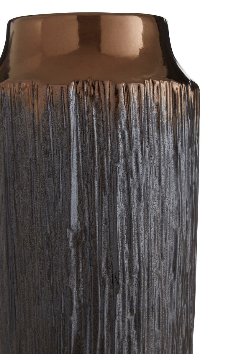 Orsina Mica Large Ceramic Vase – Metallic Textured Artisanal Decor