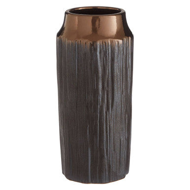 Orsina Mica Small Ceramic Vase – Textured Metallic Tabletop Decor