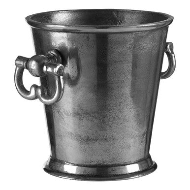 Orsina Antique Silver Wine Cooler – Rustic Distressed Metal Serveware