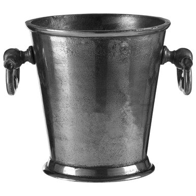 Orsina Antique Silver Wine Cooler – Rustic Distressed Metal Serveware