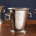 Orsina Antique Silver Wine Cooler – Rustic Distressed Metal Serveware