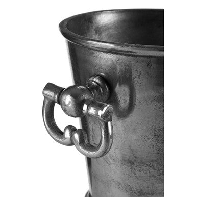 Orsina Antique Silver Wine Cooler – Rustic Distressed Metal Serveware