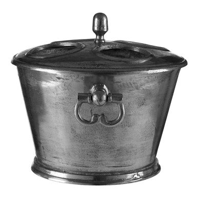 Orsina Antique Silver 4-Bottle Wine Cooler – Rustic Beverage Chiller