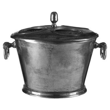 Orsina Antique Silver 4-Bottle Wine Cooler – Rustic Beverage Chiller