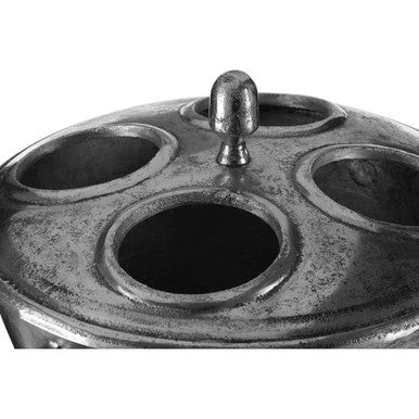 Orsina Antique Silver 4-Bottle Wine Cooler – Rustic Beverage Chiller