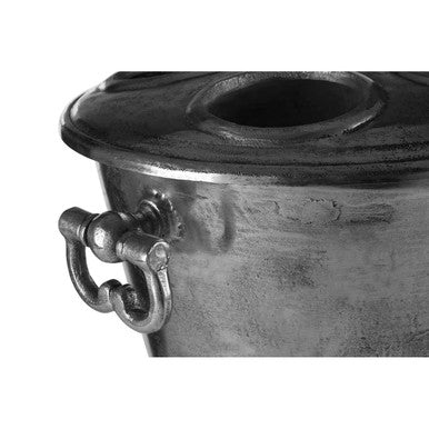 Orsina Antique Silver 4-Bottle Wine Cooler – Rustic Beverage Chiller