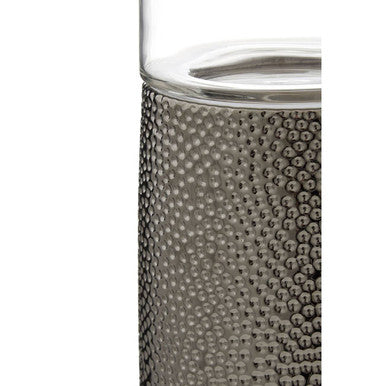 Orsina Martele Medium Pillar Candle Holder – Hammered Nickel Finish