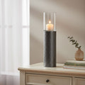 Orsina Martele Large Pillar Candle Holder | Hammered Nickel Metal