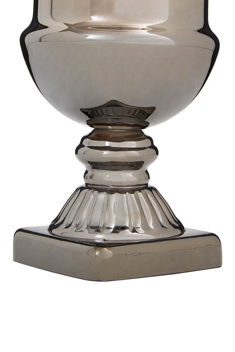 Orsina Alexa Ombre Fluted Glass Vase – Small Nickel to Clear Decor