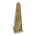 Orsina Hampstead Large Wooden Obelisk Ornament – Natural Wood Decor