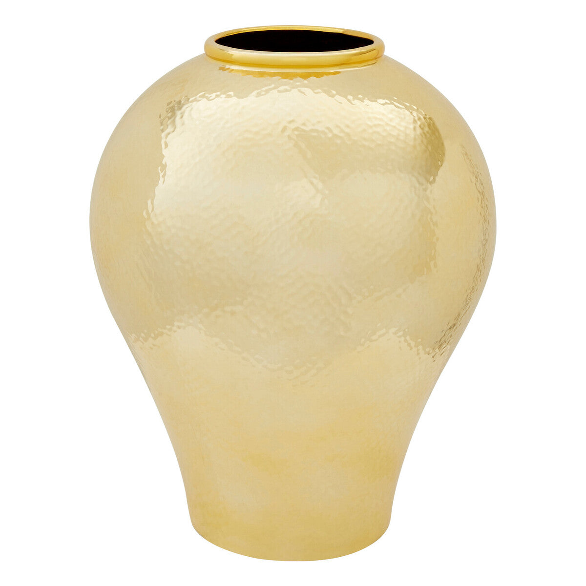 Orsina Nura Large Gold Ceramic Vase – Tall Meiping Inspired Decor