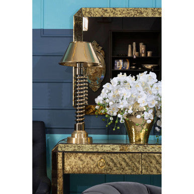 Orsina Nura Large Gold Ceramic Vase – Tall Meiping Inspired Decor