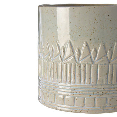 Orsina Petra Small Ceramic Planter – Light Green Textured Succulent Pot