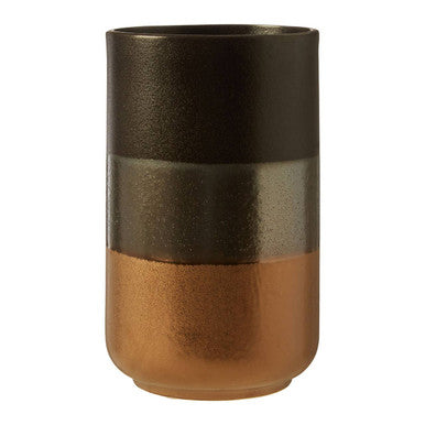 Orsina Nixon Stoneware Vase – Modern Tritone Copper and Matte Black