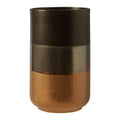 Orsina Nixon Stoneware Vase – Modern Tritone Copper and Matte Black
