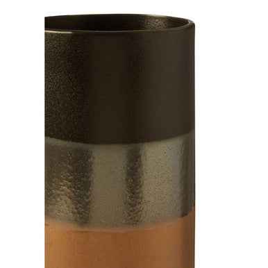 Orsina Nixon Stoneware Vase – Modern Tritone Copper and Matte Black