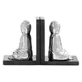Orsina Buddha Bookends – Set of 2 Nickel and Black Marble Bookends