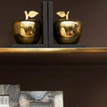 Orsina Kinsley Gold Apple Bookends with Storage - Set of 2 Black Accents