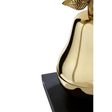 Orsina Kinsley Pear Bookends with Hidden Storage - Black and Gold, Set of 2