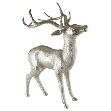 Orsina Large Floor Standing Stag Sculpture | Polished Nickel Aluminium