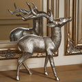 Orsina Large Floor Standing Stag Sculpture | Polished Nickel Aluminium