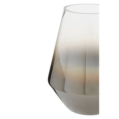Orsina Alexa Ombre Glass Vase – Large Fluted Nickel and Clear Decor