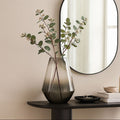 Orsina Alexa Ombre Glass Vase – Large Fluted Nickel and Clear Decor