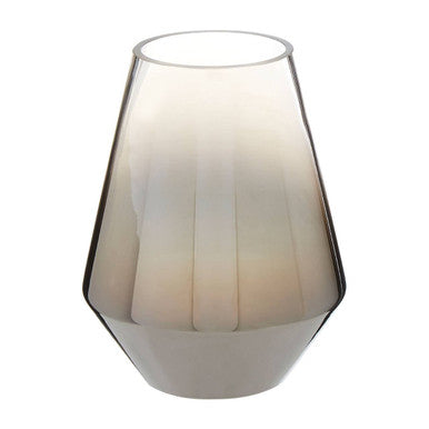 Orsina Alexa Small Glass Vase – Fluted Ombre Nickel to Clear