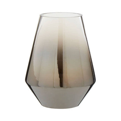 Orsina Alexa Small Glass Vase – Fluted Ombre Nickel to Clear