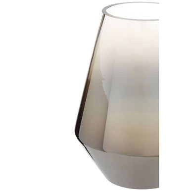 Orsina Alexa Small Glass Vase – Fluted Ombre Nickel to Clear